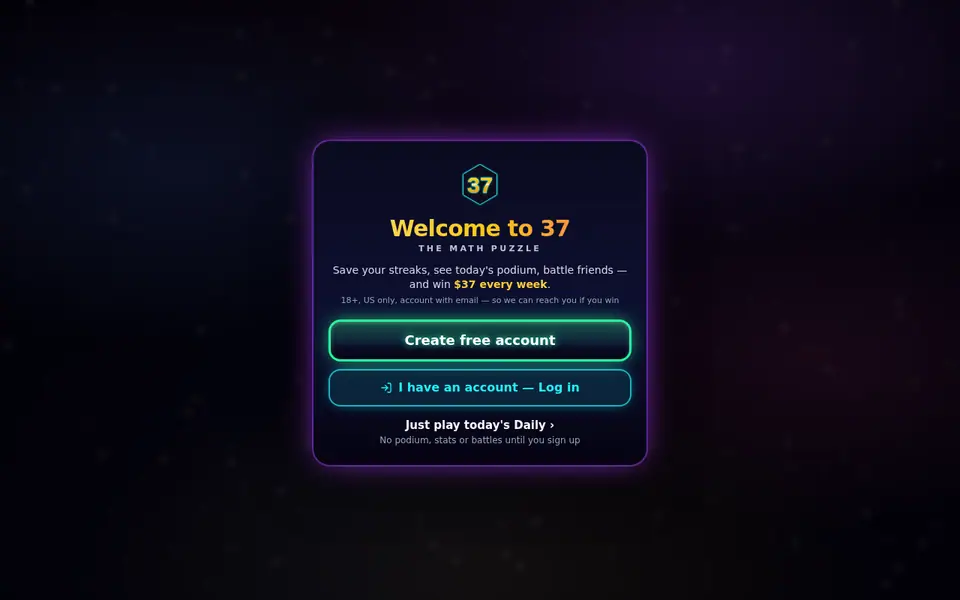 Screenshot of 37 The Math Puzzle