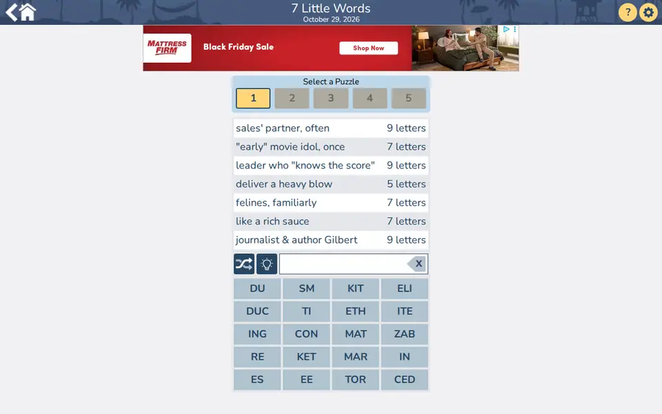 Screenshot of 7 Little Words