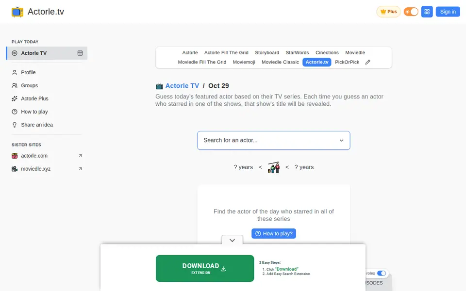 Screenshot of Actorle TV