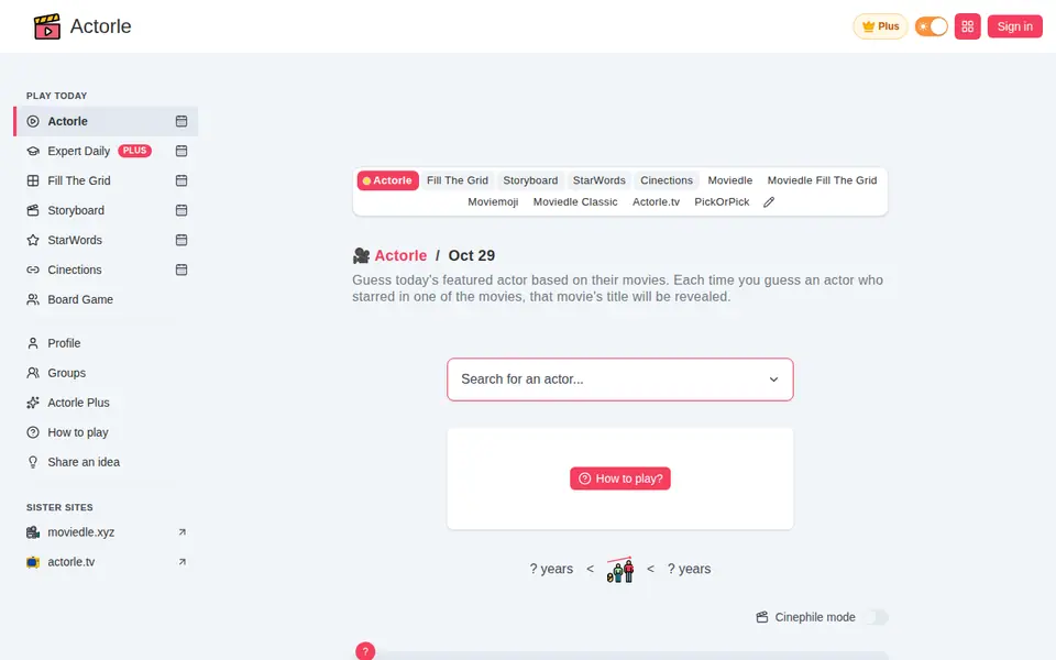 Screenshot of Actorle