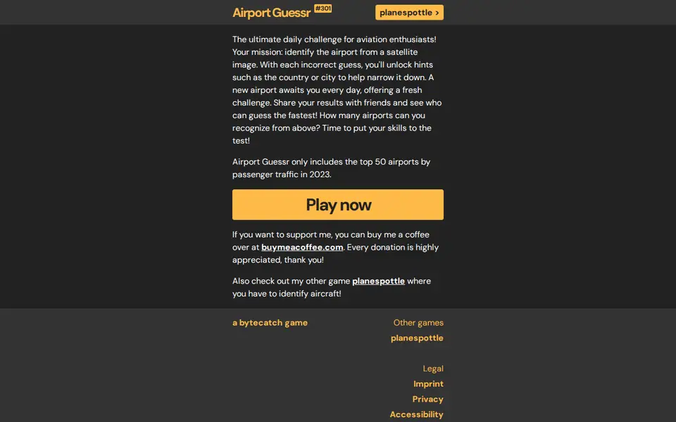 Screenshot of Airport Guessr