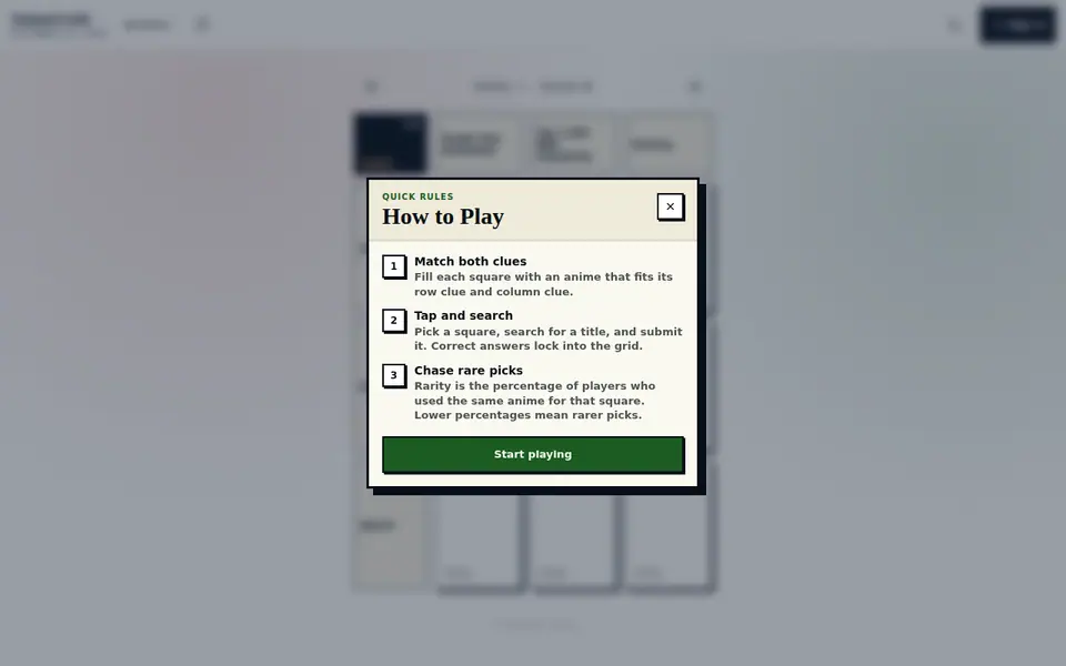Screenshot of AnimeGrids