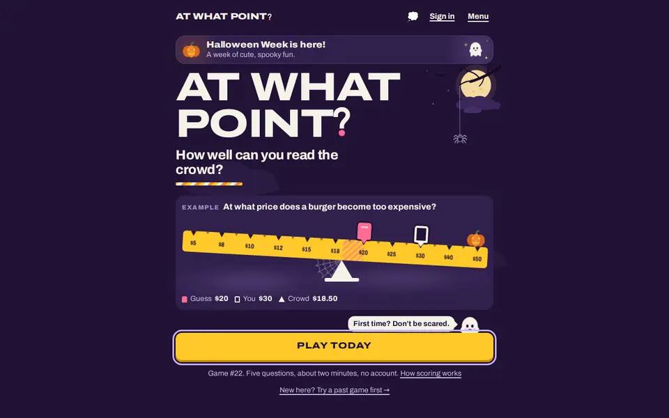Screenshot of At What Point?