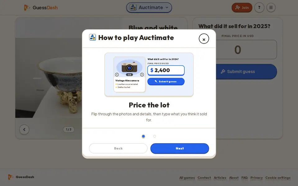 Screenshot of Auctimate