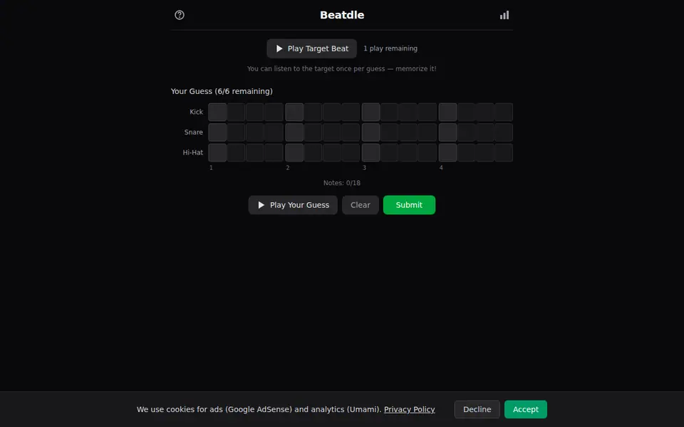 Screenshot of Beatdle