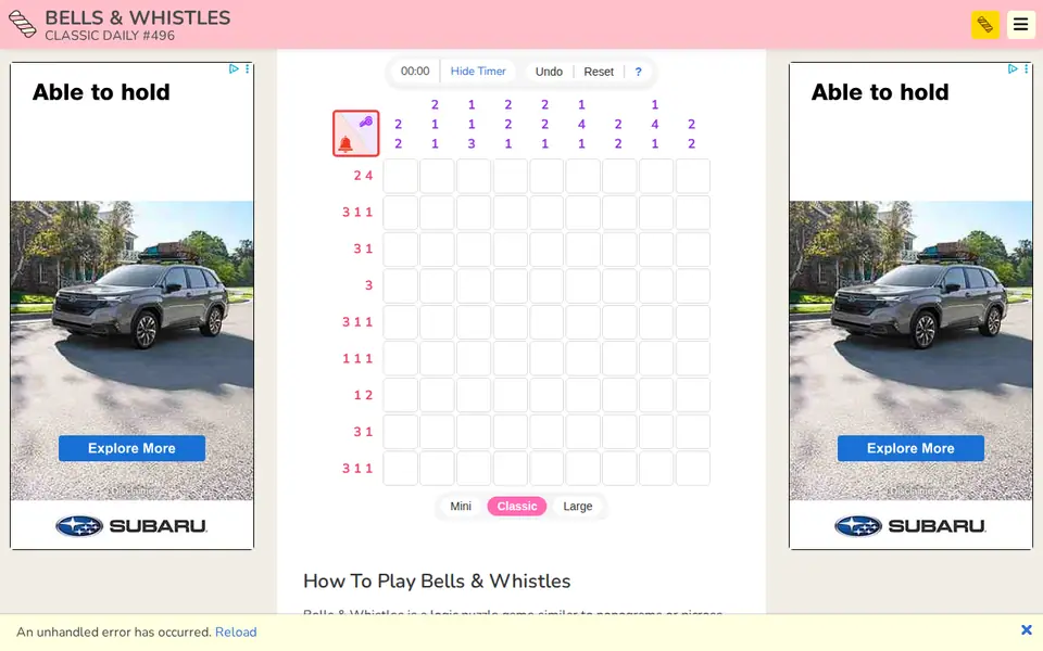 Screenshot of Bells & Whistles