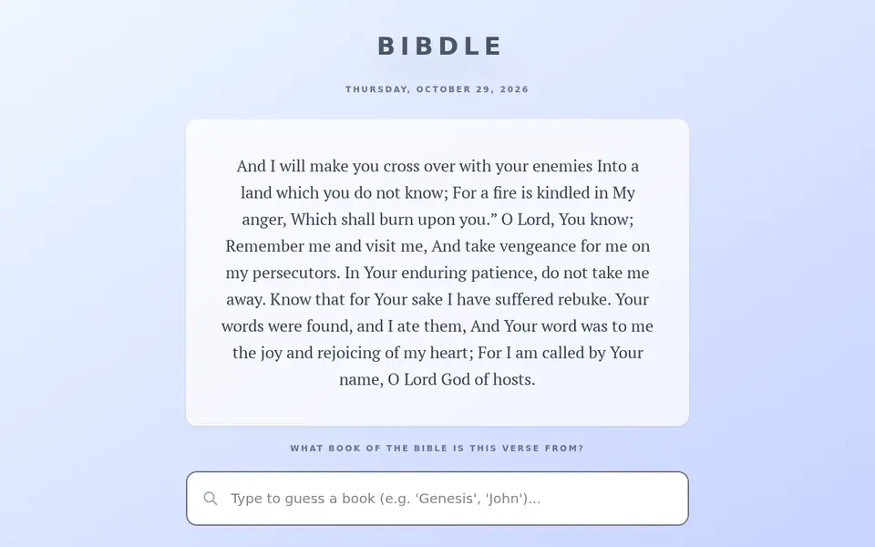 Screenshot of Bibdle