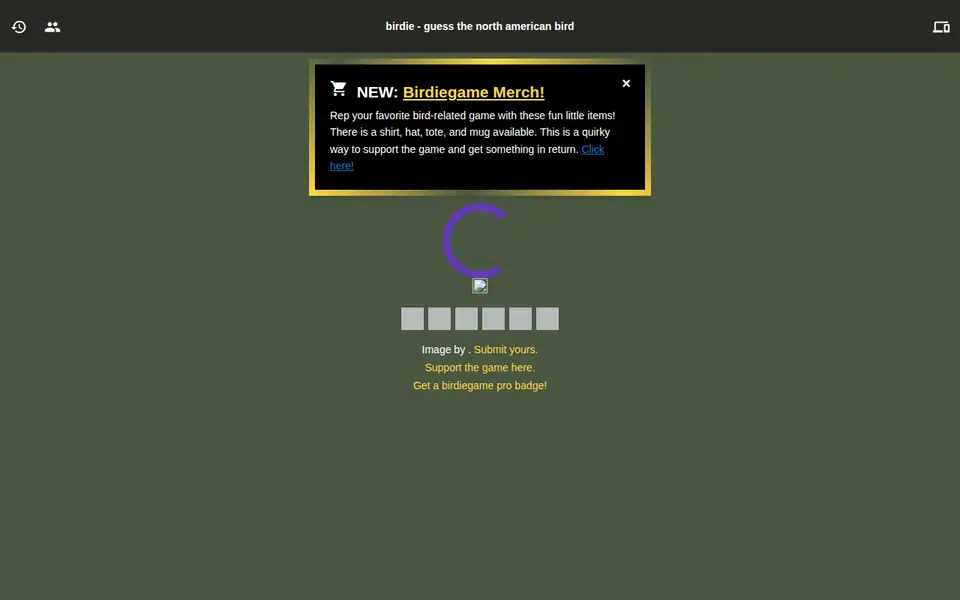 Screenshot of Birdie Game