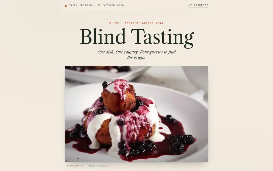 Screenshot of Blind Tasting