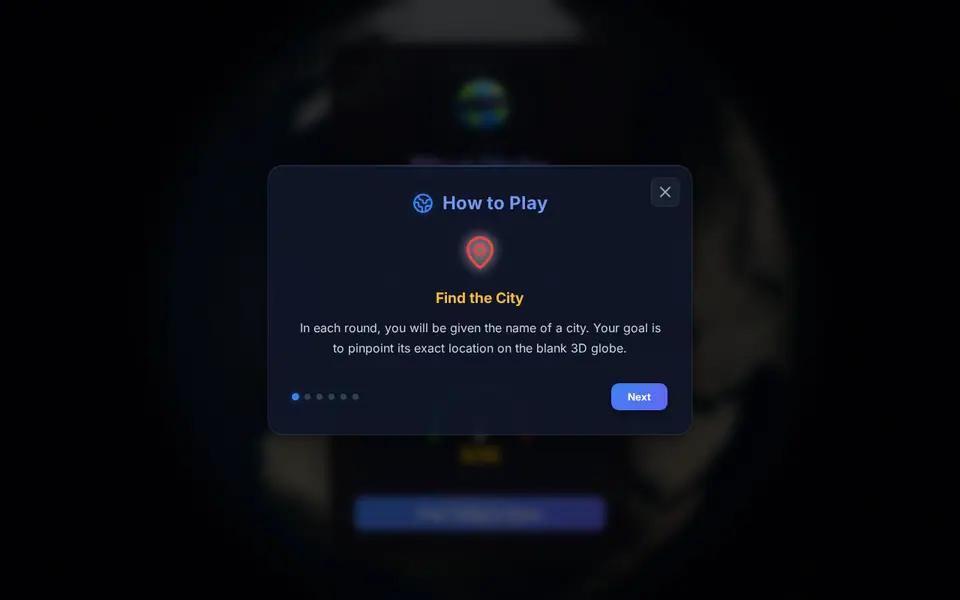 Screenshot of BlindGlobe