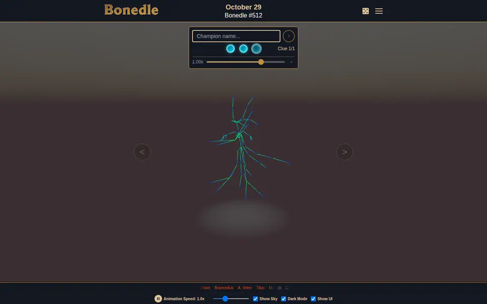 Screenshot of Bonedle