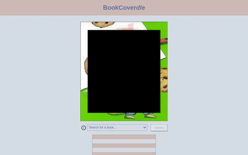 Screenshot of BookCoverDle