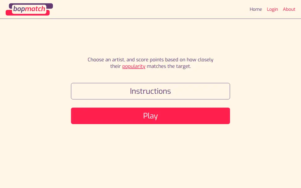Screenshot of BopMatch