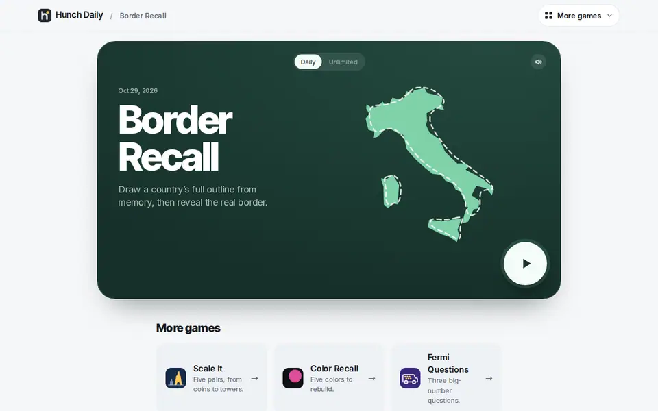 Screenshot of Border Recall