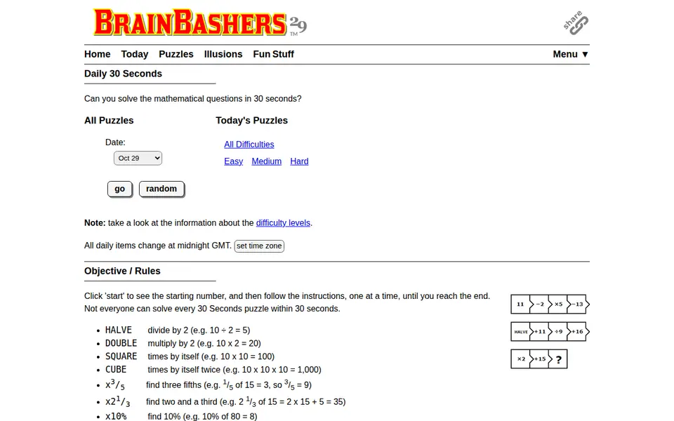Screenshot of BrainBashers Daily 30 Seconds