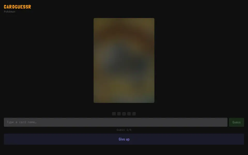 Screenshot of CardGuessr