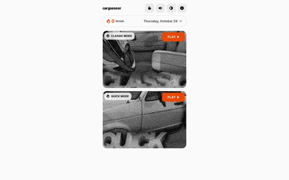 Screenshot of CarGuesser