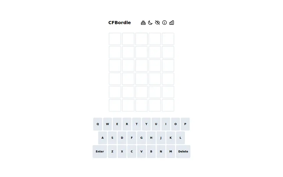 Screenshot of CFBordle