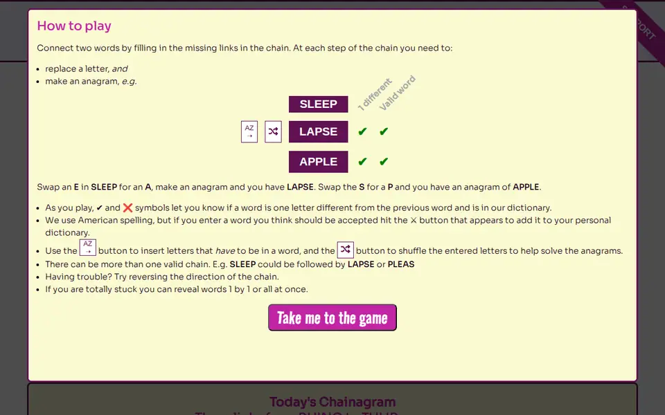 Screenshot of Chainagram