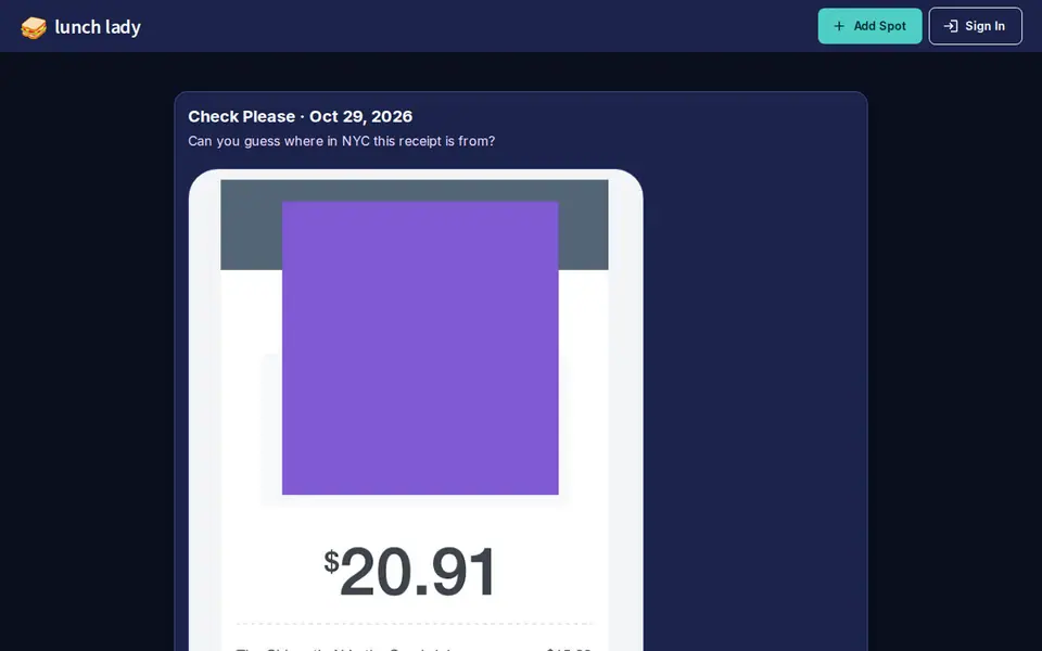 Screenshot of Check Please