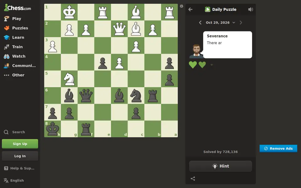 Screenshot of Chess.com Daily