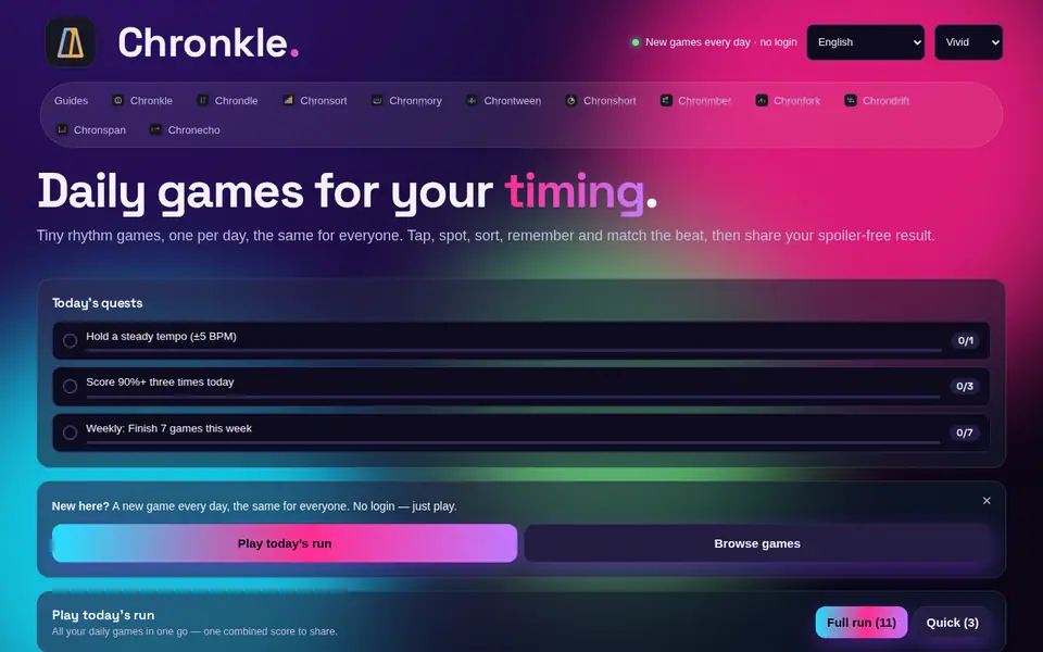 Screenshot of Chronkle