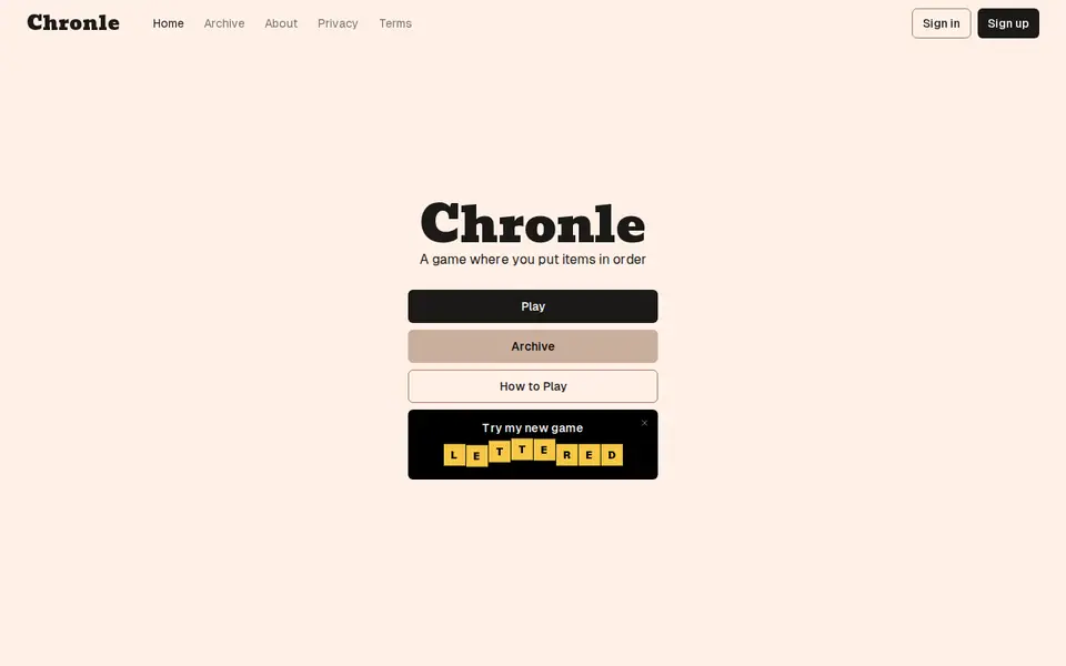 Screenshot of Chronle