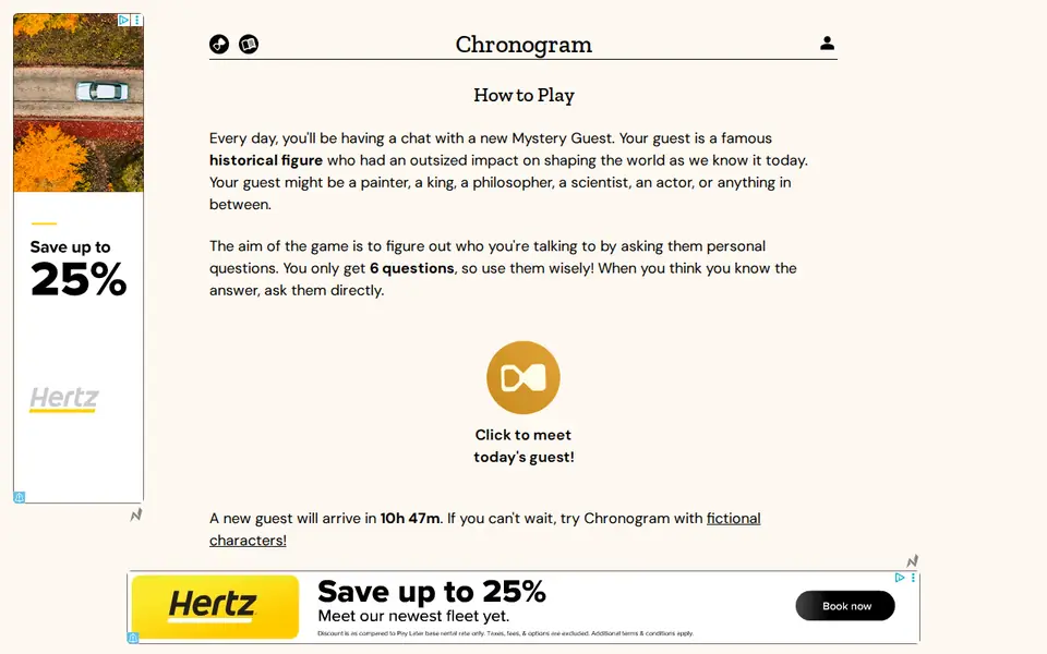 Screenshot of Chronogram