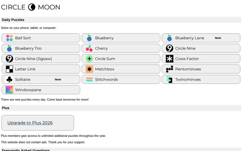 Screenshot of Circle Moon Puzzles