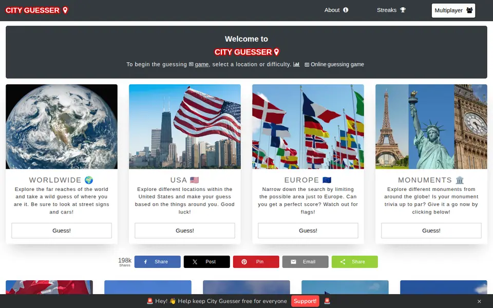 Screenshot of City Guesser
