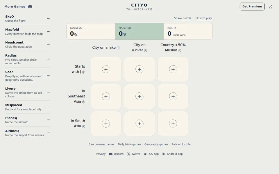 Screenshot of CityQ