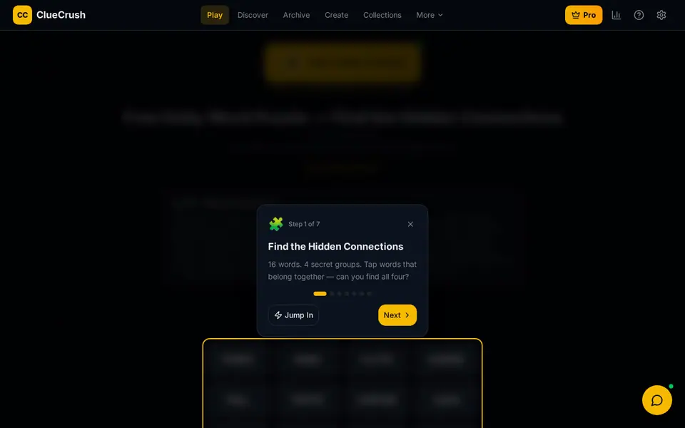 Screenshot of ClueCrush