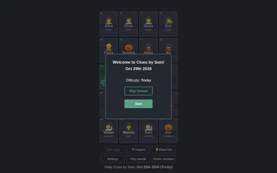 Screenshot of Clues By Sam