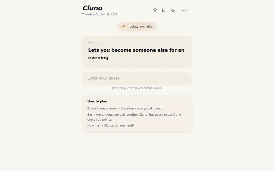 Screenshot of Cluno