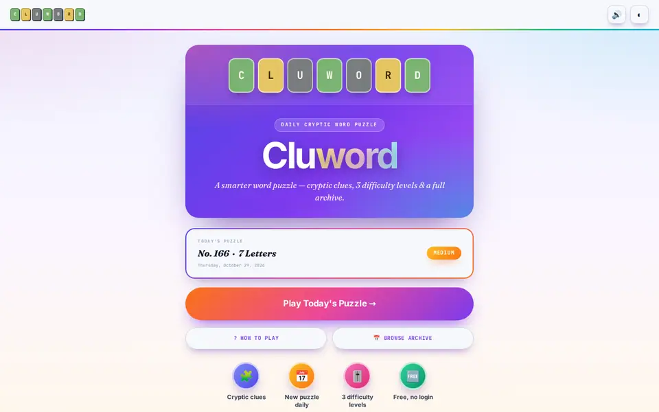 Screenshot of Cluword