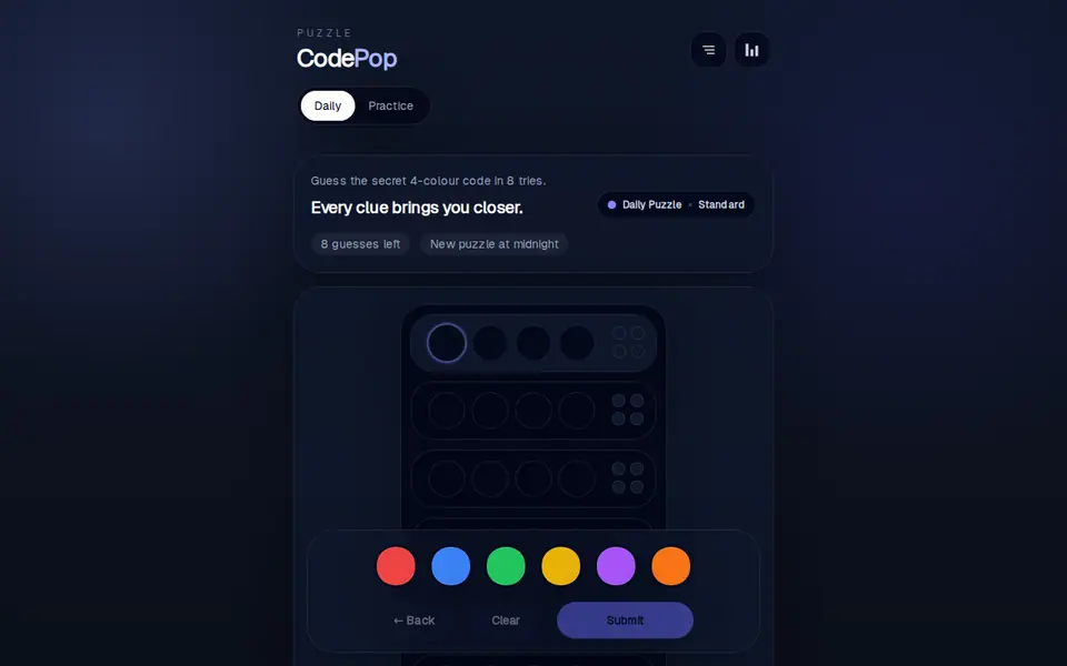 Screenshot of CodePop