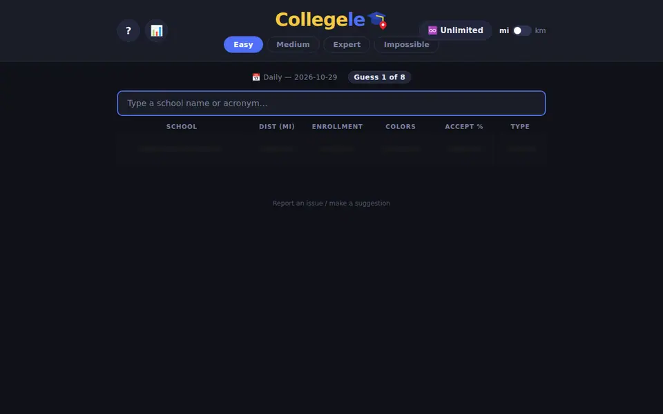 Screenshot of Collegele