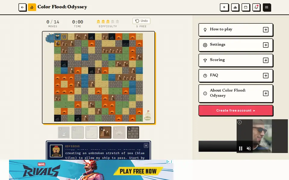Screenshot of Color Flood: Odyssey