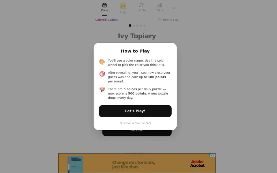 Screenshot of ColorGuesser