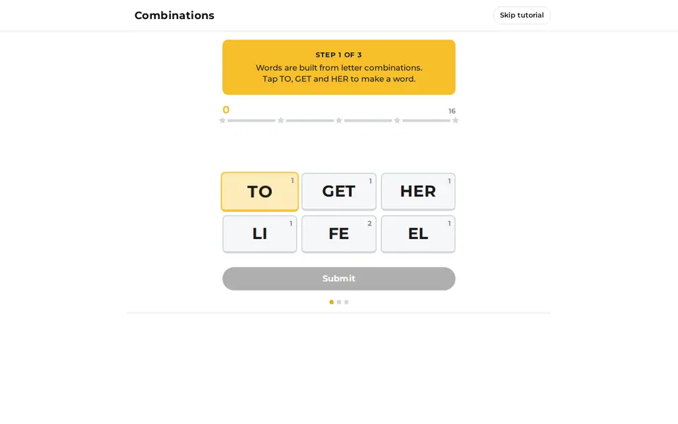 Screenshot of Combinations