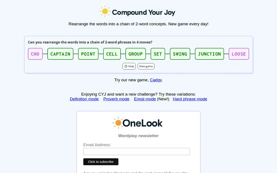 Screenshot of Compound Your Joy
