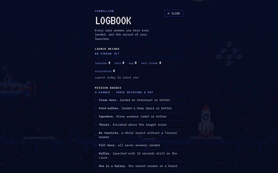 Screenshot of Cosmillion