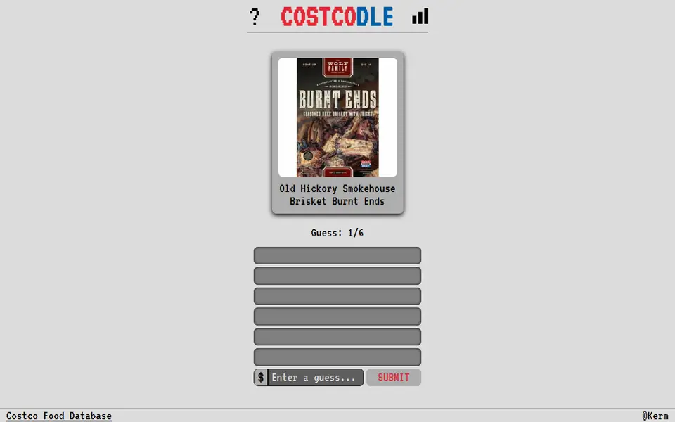 Screenshot of Costcodle