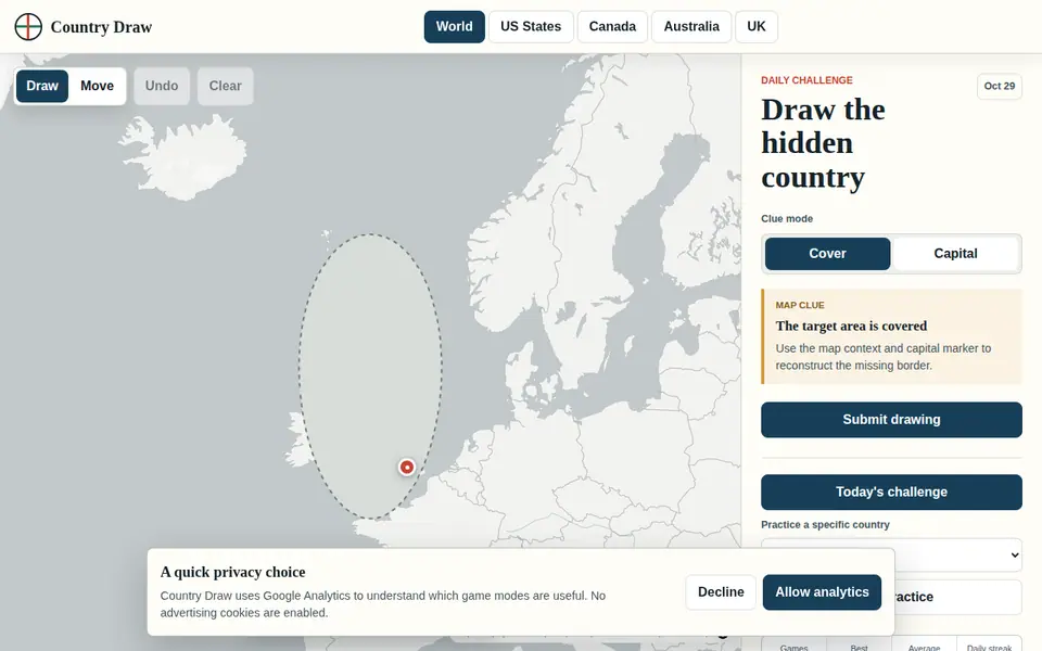 Screenshot of Country Draw