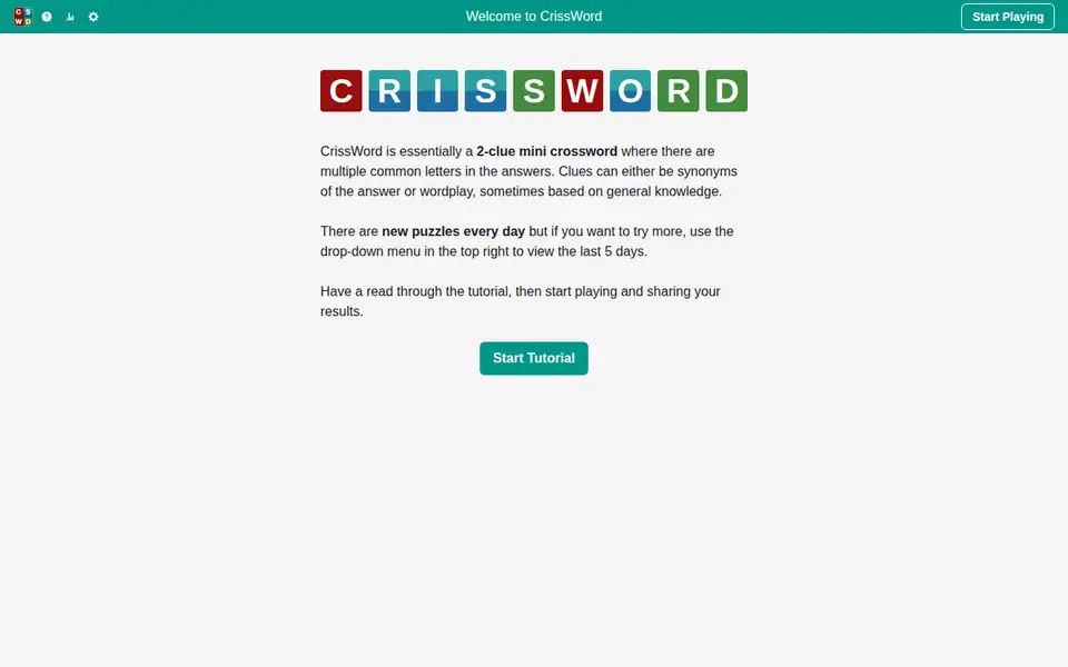 Screenshot of CrissWord
