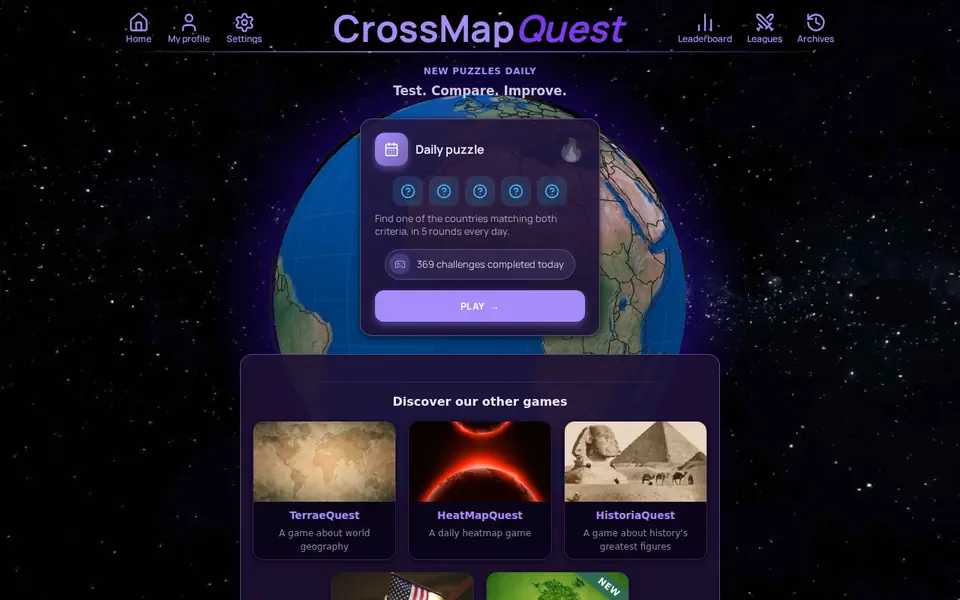 Screenshot of CrossMapQuest