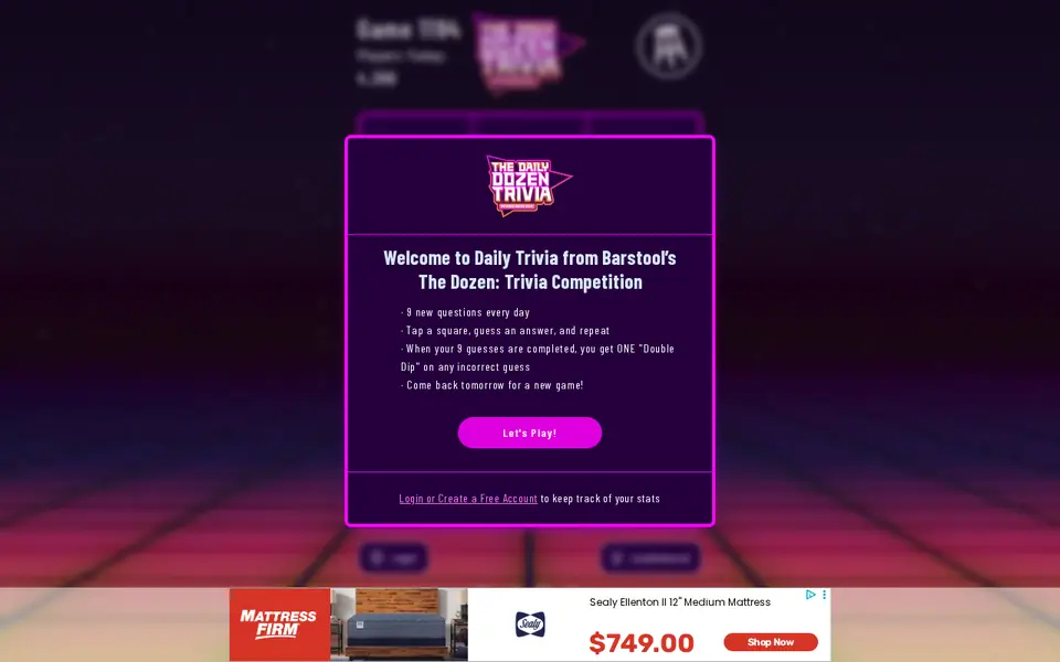Screenshot of Daily Dozen Trivia