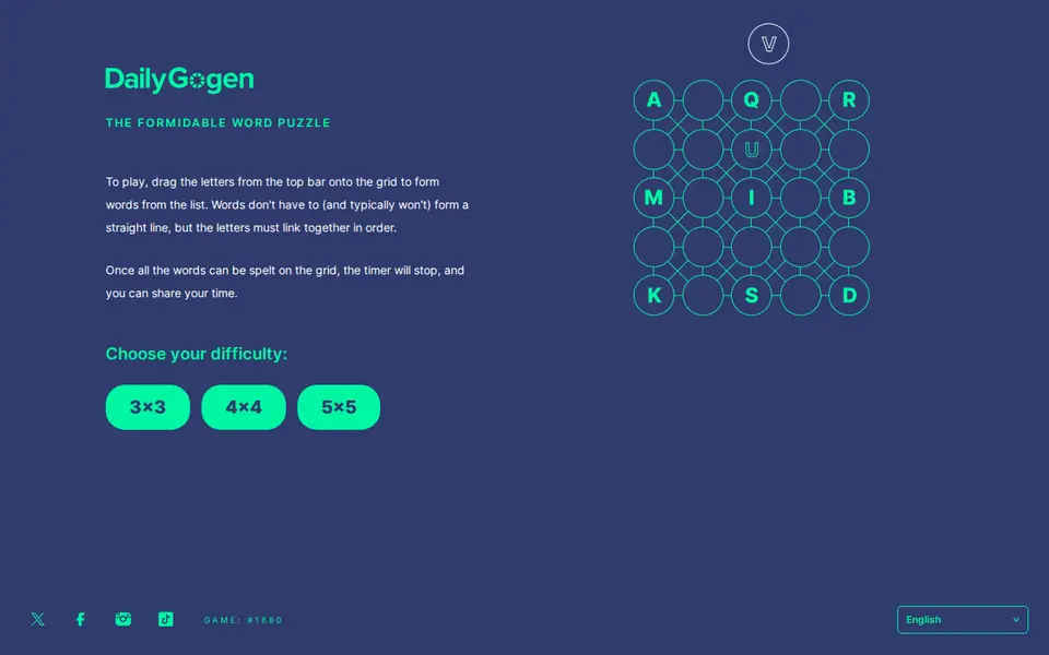 Screenshot of Daily Gogen
