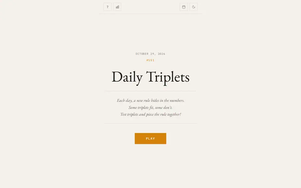 Screenshot of Daily Triplets
