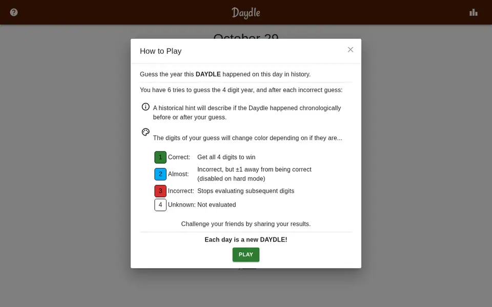Screenshot of Daydle